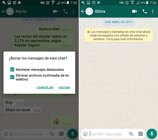 Cómo eliminar mensajes de WhatsApp