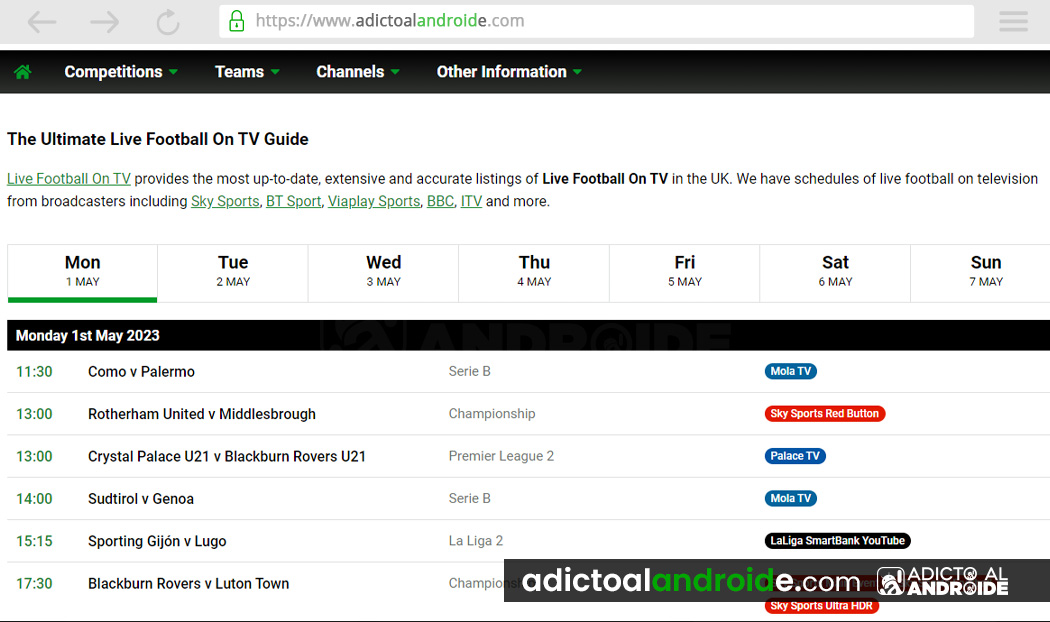 Instala Live Football On TV para ver fútbol gratis en Android