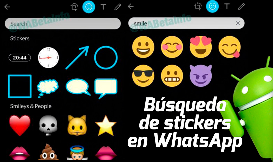 Búsqueda de stickers en WhatsApp